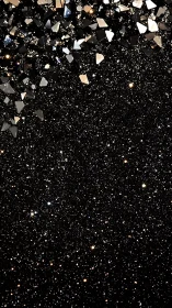 Angular metallic shards cascade over dense stellar glitter field