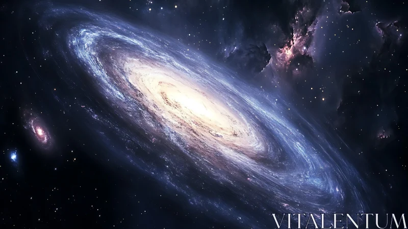 Spiral galaxy whirlpool pouring starlight into deep silence.