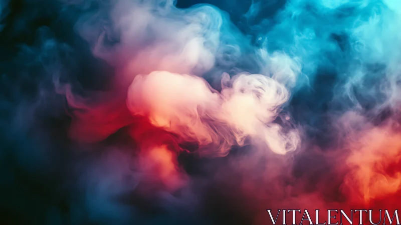 Soft clouds of colored smoke drift in a dreamy embrace