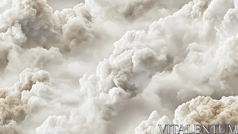 Dense overhead cloudscape with billowing white formations.