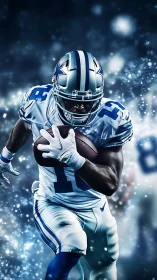 Electrifying football runner charges ahead through bright sparks