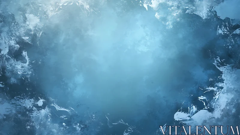 Cold blue abstract texture with soft cloudy center focus.