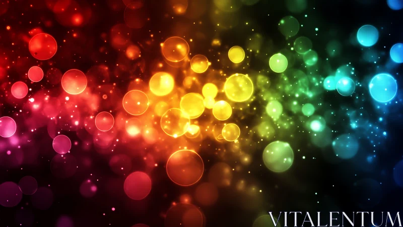 Multicolor bokeh field uses radial blur and additive glow gradients