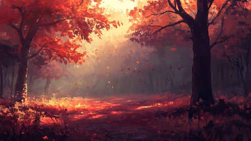 Autumn's Inferno Breathes Through Sacred Woodland Hallways