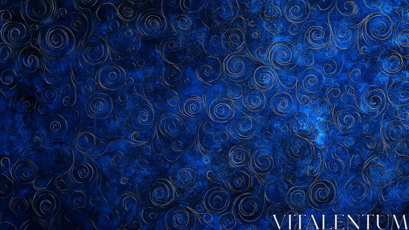 Whirling blue swirls dancing across a dreamy night sky.
