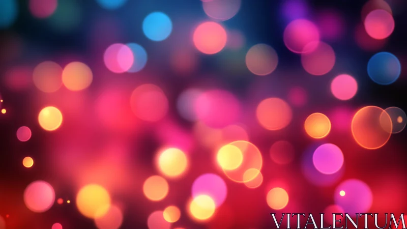 Defocused multicolored bokeh light circles on dark field.