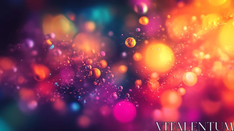 Vibrant abstract bubbles in glowing neon colors, digital art style.