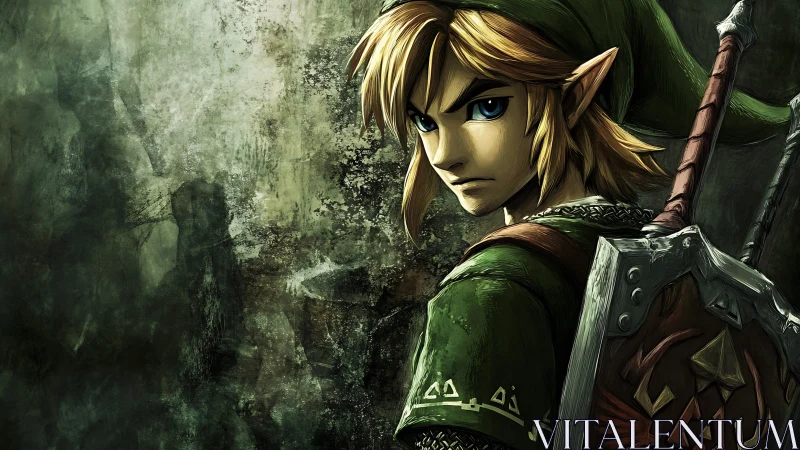 Warrior elf portrait rendered with textured brushwork and dramatic light