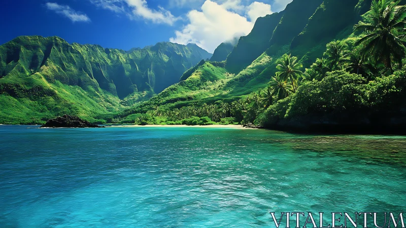 Verdant Valley Paradise Meets Turquoise Ocean Waters