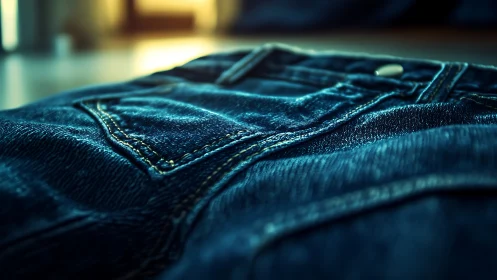 Denim Dreams: Stitched Geometry of Blue Daze.