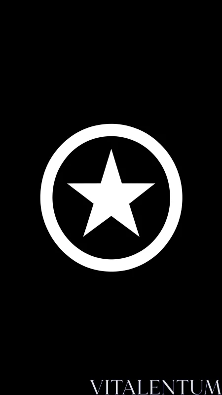 Monochrome five-pointed star emblem within circular border