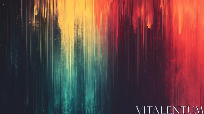 Vibrant Abstract Dripping Paint Digital Artwork in Warm Tones.