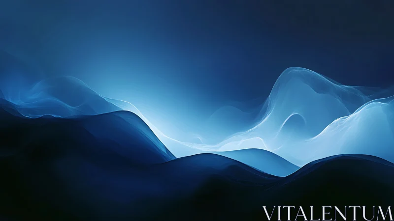 Luminous spectral waveforms forming abstract nocturnal terrain.