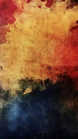 Textured grunge gradient with red, ochre and deep blue fields