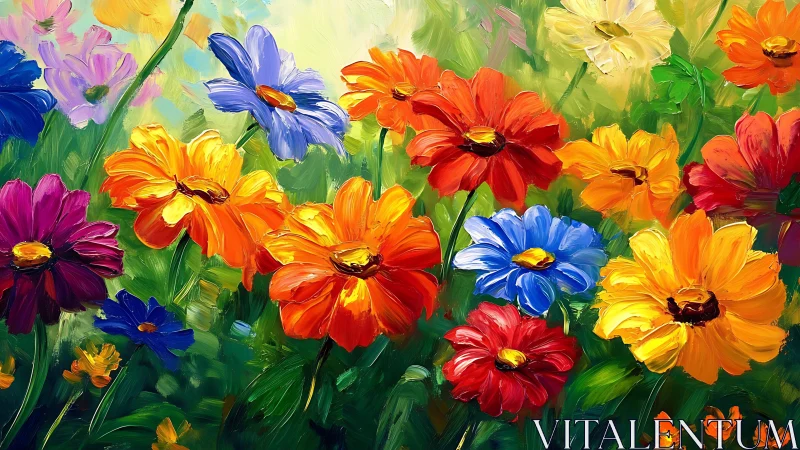 Brushstroked wildflowers throw a jubilant color parade