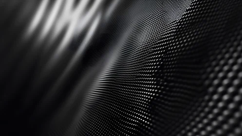 Abstract black wave with glowing dots digital art background.