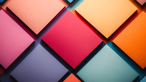 Tilted paper skylines quietly trade shadows and neon hush