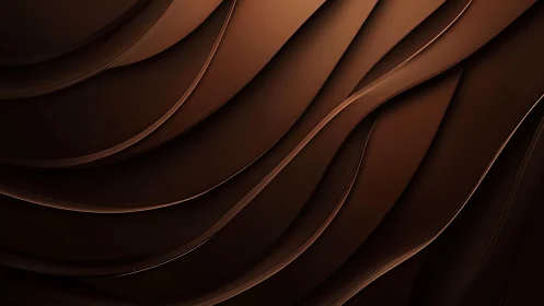 Elegant Abstract Brown Wave Pattern with Smooth Curves.