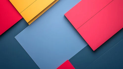 Colorful geometric panels create a bright, modern rhythm