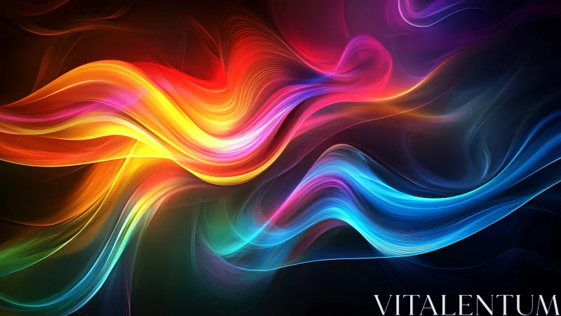 Multicolor luminous wavefronts over dark spectral gradient field.