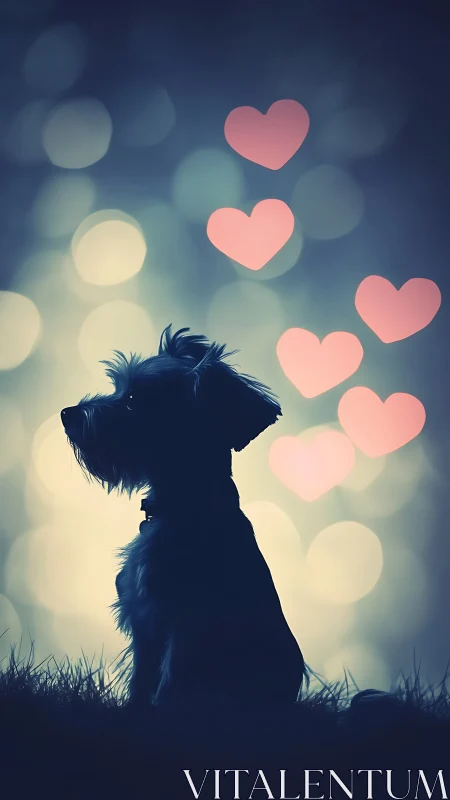 Silhouetted Heart Watcher: Love's Luminous Promise