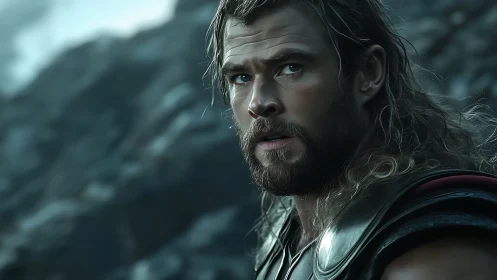 Armored warrior portrait rendered with high-detail digital lighting