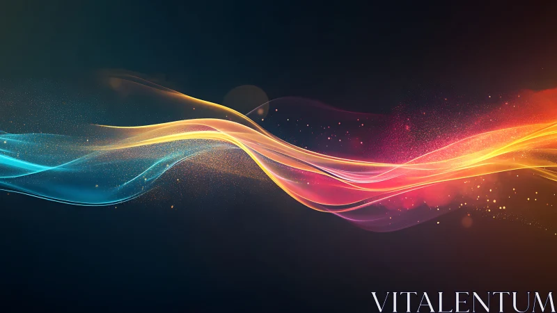 Twin lightwaves collide in a radiant dance of color and motion.