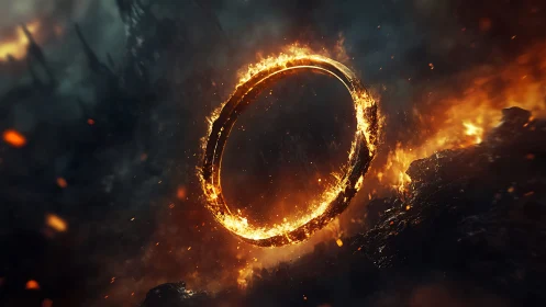 Blazing Ring of Fire Through Cosmic Darkness.