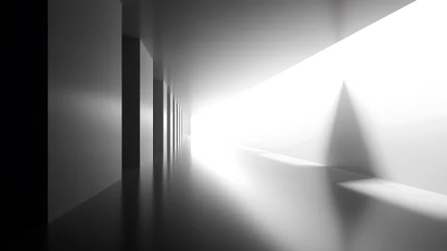 Ethereal Corridor: Light and Shadow in Architectural Space
