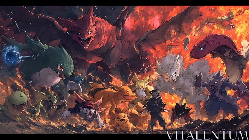 Legendary creature war ignites molten battlefield sky