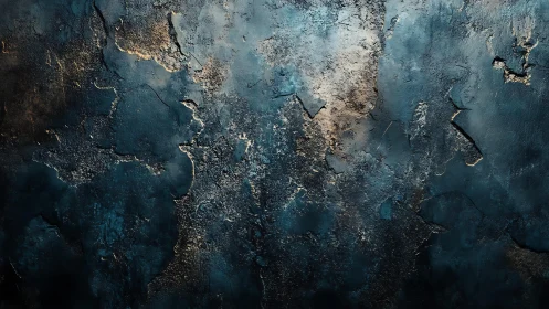 Textured Blue Grunge Wall Abstract Background, Moody Artistic Style.