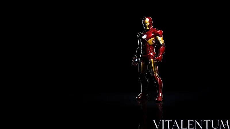 Armored hero render isolates chrome suit in stark black void