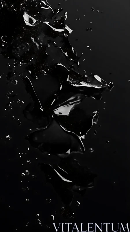 Liquid midnight pirouettes through a hush of glossy black