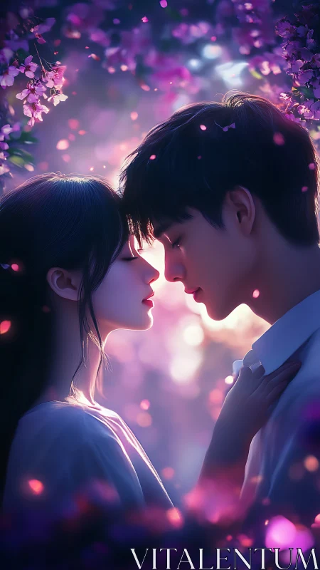 Profile Portrait: Silhouetted Couple with Bokeh Light Rendering