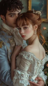 Gilded Embrace: A Period Romance Rendered in Lustrous Detail.