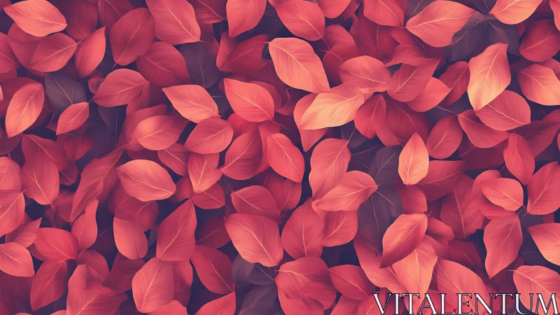 Soft coral foliage forms a seamless botanical pattern.