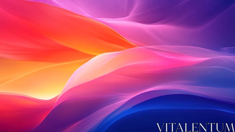 Flowing sunset colors drift softly through glowing waves