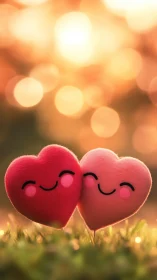 Two Happy Hearts Sharing a Warm Moment.