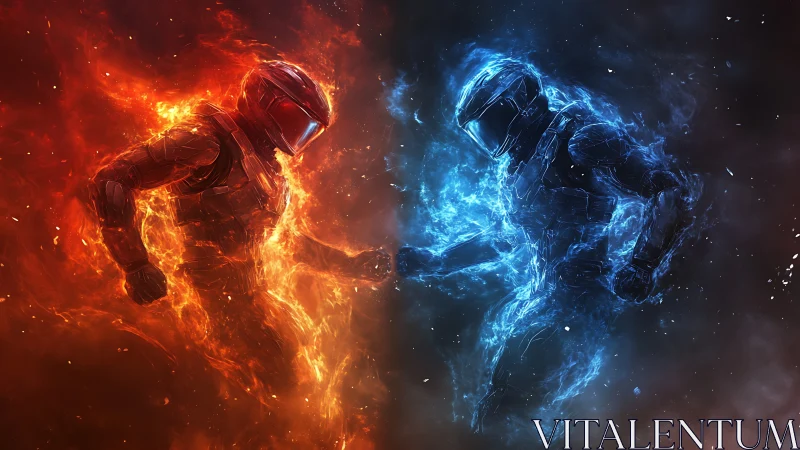 Fire and Ice: Opposing Elemental Forces Clash.