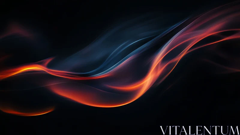 Abstract energy flows with luminous ribbons of fire and ice.
