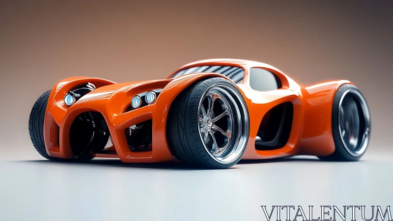 Sleek orange concept car glows with bold futuristic curves