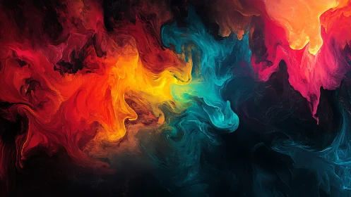 Vivid swirling nebula of molten color unfolds across space.