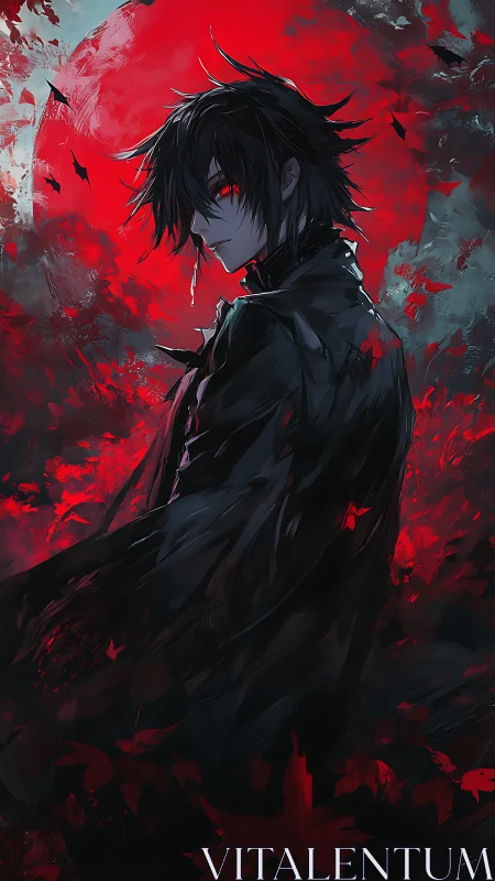 Dark anime antihero turns under blood-red lunar eclipse