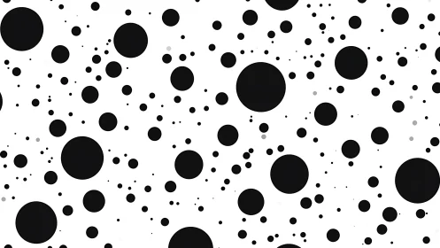 High-contrast polka dot pattern with randomized circular distributions