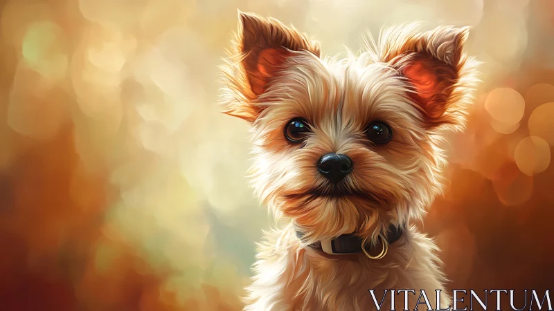 Digital portrait shows small dog against defocused bokeh field