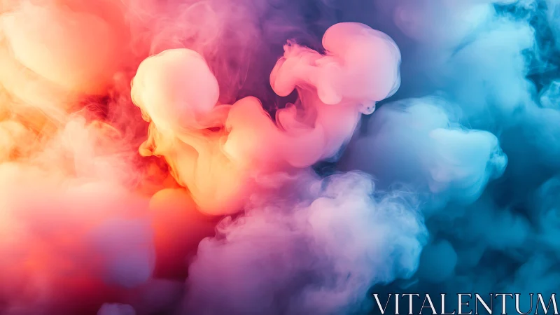 Colorful swirling clouds of red, pink, purple and blue smoke.