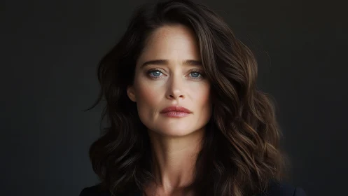 Portrait of poised woman in soft, dramatic studio light.