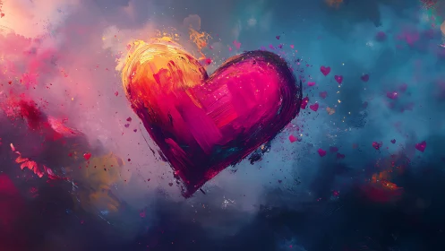 Incandescent Heart Form Against Chromatic Particle Dissolution