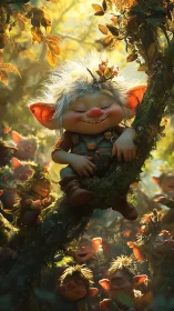 Sleepy forest sprites sharing a golden afternoon nap.