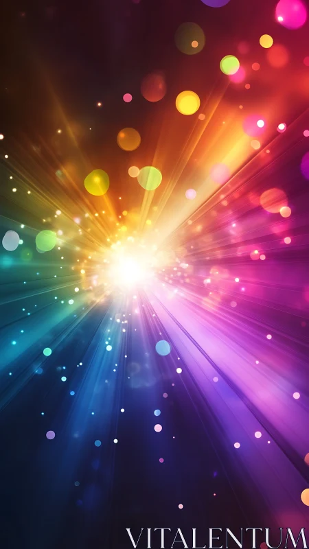 Prismatic light burst radiates across deep cosmic gradient